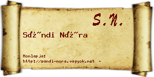Sándi Nóra névjegykártya