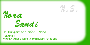 nora sandi business card